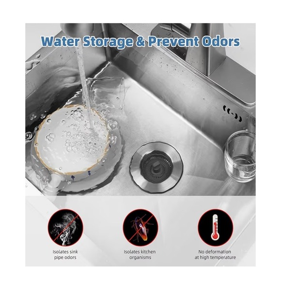 IfealClear 3-in-1 Stainless Steel Kitchen Sink Drain Strainer Stopper Kits-NWT - Picture 3 of 5